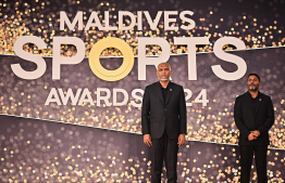 President Dr. Mohamed Muizzu at the Maldives Sports Awards -- Photo: Fayaz Moosa | Mihaaru