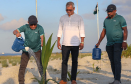 Environment Minister Thoriq and MPL CEO Wajeeh taking part in the event -- Photo: MPL