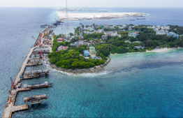 Thilamalé Bridge construction in progress. Super structures are now being laid out -- Photo: Nishan Ali | Mihaaru