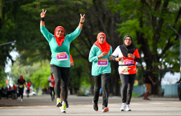 Participants of the Dhiraagu Maldives Road Race 2024 -- Photo: Nishan Ali | Mihaaru