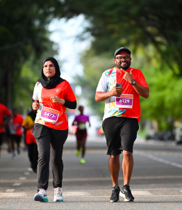 Participants of the Dhiraagu Maldives Road Race 2024 -- Photo: Nishan Ali | Mihaaru