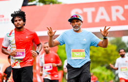 Participants of the Dhiraagu Maldives Road Race 2024 -- Photo: Nishan Ali | Mihaaru