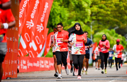 Participants of the 10 kilometre Dhiraagu Maldives Road Race 2024 -- Photo: Nishan Ali | MIhaaru