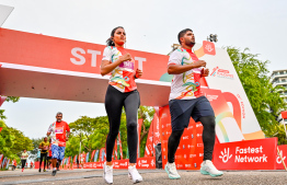 Participants of the Dhiraagu Maldives Road Race 2024 -- Photo: Nishan Ali | Mihaaru