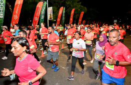 Participants of the Dhiraagu Maldives Road Race 2024's half marathon -- Photo: Nishan Ali | MIhaaru