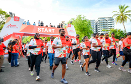 Participants of the Dhiraagu Maldives Road Race 5KM category -- Photo: Nishan Ali