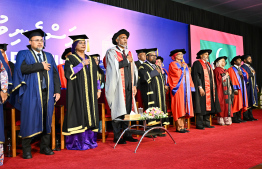 President Dr. Mohamed Muizzu participating in MNU's graduation ceremony -- Photo: President's Office