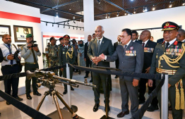 President Muizzu attends the Victory Day Exhibition organized by MNDF.-- Photo: President's Office