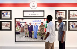 People view some of the exhibits displayed at MNDF's dedicated exhibition opened to commemorate Victory Day -- Photo: Nishan Ali