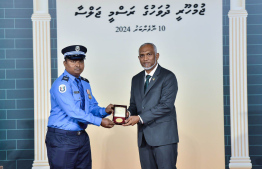 President Dr. Mohamed Muizzu conferring awards to high achievers in their respective fields -- Photo: President's Office