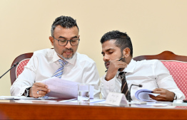 Some members of the Budget Committee. A budget of MVR 57 billion has been presented to parliament for the next fiscal year --- Photo - Nishan Ali / Mihaaru