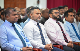 Several Maldivian ministers in the inauguration event of the first Development Bank of Maldives -- Photo: President's Office