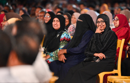 Supporters of MDP attending the "In Defence of the Constitution" event held by the party at Malé Carnival area -- Photo: Nishan Ali | Mihaaru