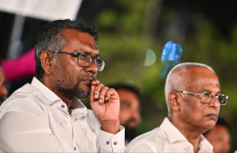 MDP's Chairperson attending the "In Defence of the Constitution" event held by the party at Malé Carnival area -- Photo: Nishan Ali | Mihaaru