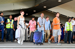 Tourists at Velana International Airport.-- Photo: Nishan Ali / Mihaaru