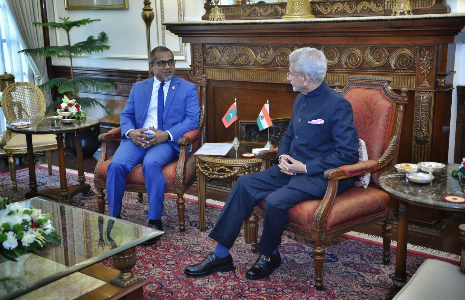 އިންޑިއާގެ މިނިސްޓާ އޮފް އެކްސްޓާނަލް އެފެއާޒް، ޑރ. އެސް ޖައިޝަންކަރު އާއި މިނިސްޓަރު ޑރ. ހަލީލާ އެކު ބޭއްވި ބައްދަލުވުމުގެ ތެރެއިން