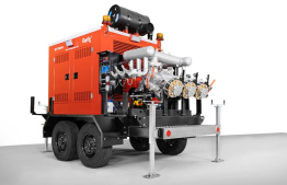 A mobile trailer pump