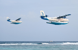 Two Maldivian seaplanes during the airshow  -- Photo: Nishan Ali