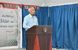 Presdient Muizzu addresses residents of Gaafu Dhaalu atoll Rathafandhoo -- Photo: President's Office