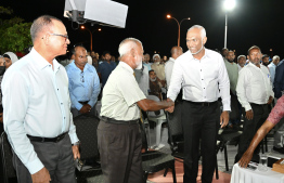 President Dr. Muizzu attending an event in in GA. Maamendhoo while on a trip to visit the country's southern islands. -- Photo: President's Office