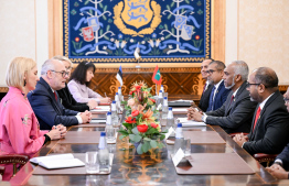 Official dinner hosted in honour of President Muizzu by Estonian President Karis at the Knighthood House.-- Photo: President's Office