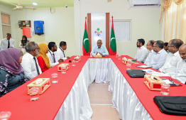 President Muizzu meets with Vaadhoo Council members -- Photo: President's Office