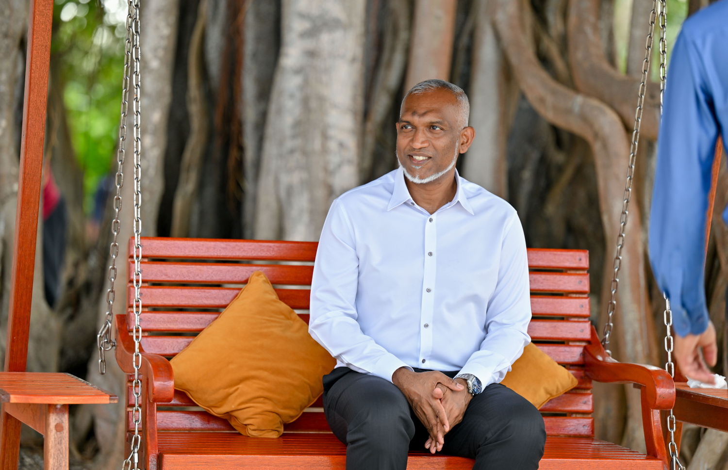 ރައީސް މުއިއްޒު މިއަދު އަނގޮޅިތީމުގައި.---ފޮޓޯ: ރައީސް އޮފީސް