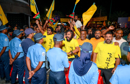 MDP's supporters at the rally organised by the party to voice out against the government last night -- Photo: Nishan Ali | Mihaaru