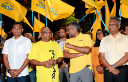 MDP's supporters at the rally organised by the party to voice out against the government last night -- Photo: Nishan Ali | Mihaaru