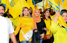 MDP's supporters at the rally organised by the party to voice out against the government last night -- Photo: Nishan Ali | Mihaaru