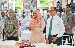 First Lady Sajidha Mohamed launches the 'Happiness Index -- Photo: President's Office