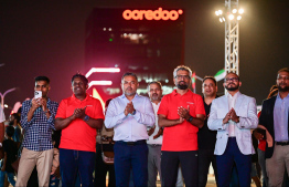 Senior officials of Ooredoo and Samsung during the ceremony -- Photo: Fayaz Moosa