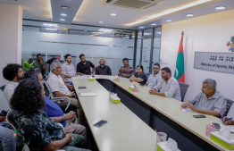 Sports Minister Abdulla Rafiu meets with members of Normalization Committee and club officials participating in the Dhivehi Premiere League -- Photo: Sports Ministry