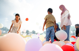 Children playing at the Bingaa maahefun event by MIB held last Friday -- Photo: MIB
