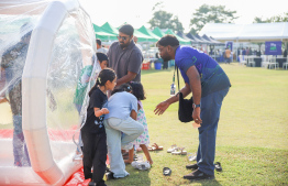 Children playing at the Bingaa maahefun event by MIB held last Friday -- Photo: MIB