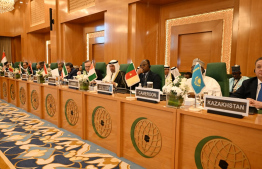 Diplomats attend an Extraordinary Session of the Council of Foreign Ministers of the Member States of The Organization of Islamic Cooperation (OIC) in Jeddah on March 7, 2025. Foreign ministers from the 57-member OIC have gathered after the Arab League endorsed Egypt's proposal to rebuild the Gaza Strip under the future administration of the Palestinian Authority. (Photo by Amer HILABI / AFP)