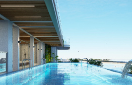 Model of the pool area -- Photo: Bayfancy Residences