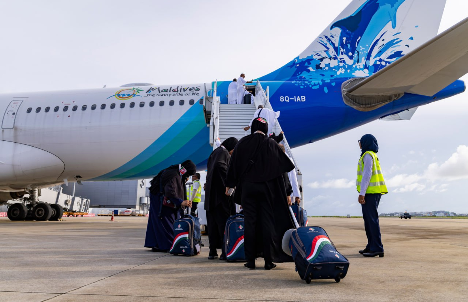 ރާއްޖޭގެ ގައުމީ އެއާލައިން، މޯލްޑިވިއަންގައި ރާއްޖެއިން މިއަދު ބަޔަކު ފުރަނީ.-- ފޮޓޯ: އިސްލާމިކް މިނިސްޓްރީ