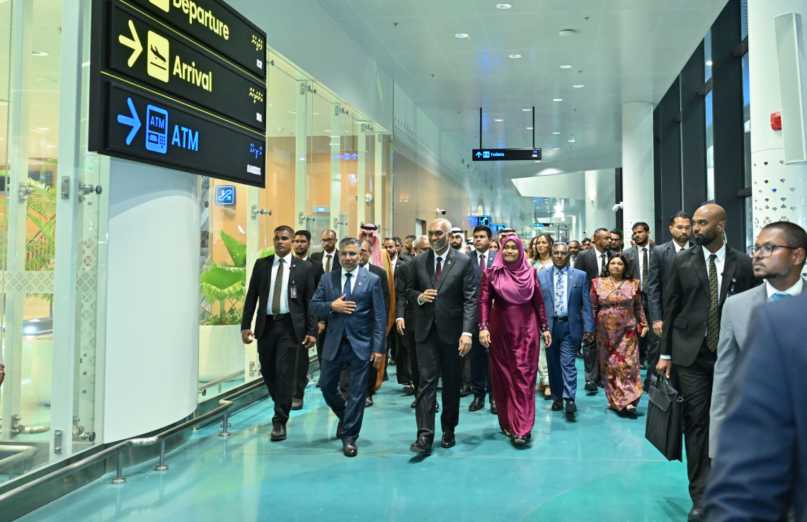 ވެލާނާ އިންޓަނޭޝަނަލް އެއާޕޯޓުގެ އާ ޓާމިނަލް ރައީސް މުއިއްޒު ބައްލަވާލައްވަނީ.-- ފޮޓޯ: ރައީސް އޮފީސް