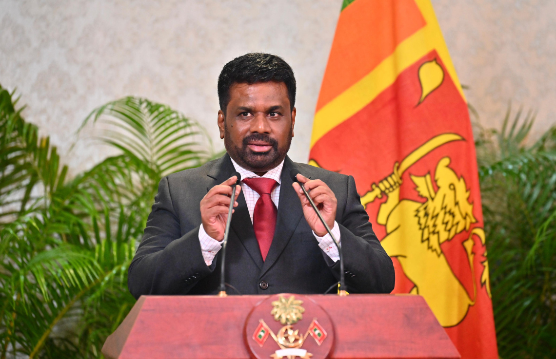 ލަންކާގެ ރައީސް އަނޫރާ ކުމާރަ ދެ ގައުމުގެ ގުޅިފައިވާ ބަޔާން މިއަދު އިއްވަވަނީ.--- ފޮޓޯ: ނިޝާން އަލީ | މިހާރު