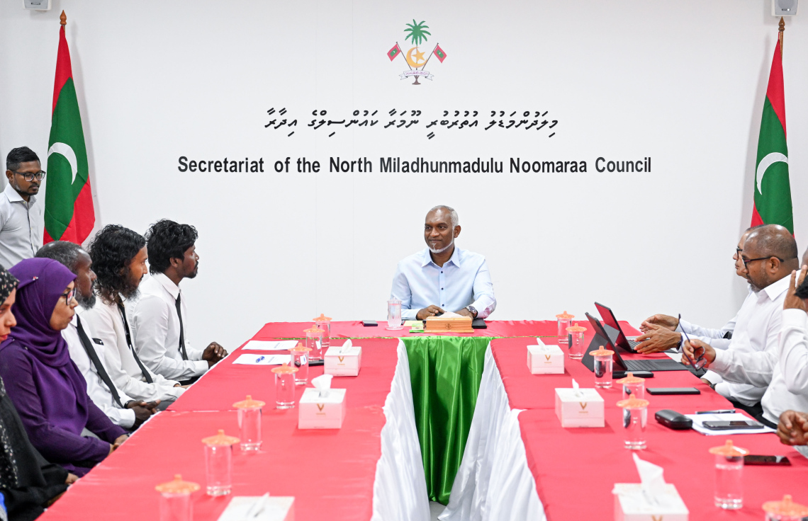 ރައީސް މުއިއްޒު ނޫމަރާގެ ކައުންސިލް މެމްބަރުންނާ މިއަދު ބައްދަލުކުރައްވަނީ.---ފޮޓޯ: ރައީސް އޮފީސް