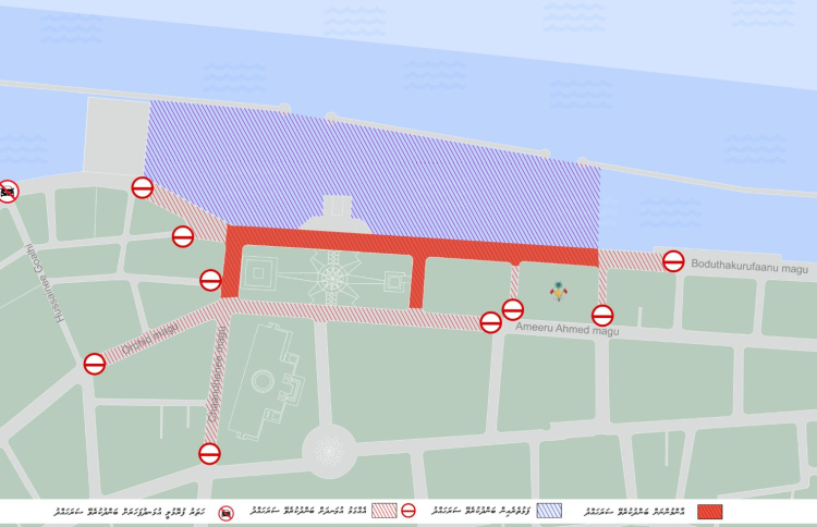 ރިހާސަލަށް ޖުމްހޫރީ މައިދާން ކައިރި މަގުތައް ބަންދު!