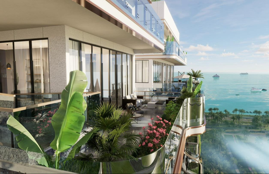 ބޭފެންސީ އެޕާޓްމަންޓުތަކުގެ ބެލްކަނި ހުންނާނެ ގޮތުގެ ކުރެހުމެއް.