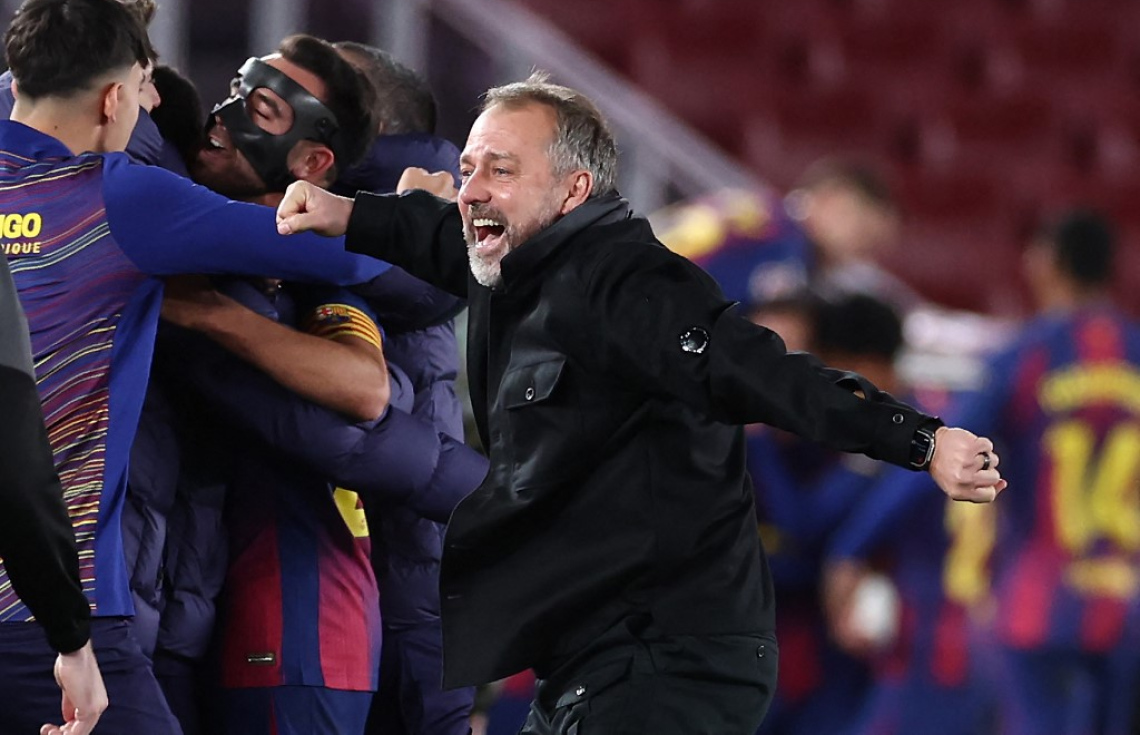 ބާސާގެ ކޯޗު ހަންސީ ފްލިކް އުފާފާޅުކުރަނީ.-- ފޮޓޯ: އޭއެފްޕީ