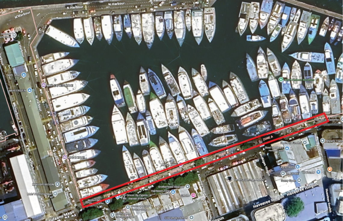 North harbour ge Zone A jetty gai alhaafai huri ulhandhu thah jetty  number ekakah