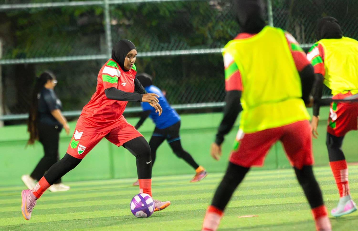 ގައުމީ ޓީމުގެ ފަރިތަކުރުންތަކުގެ ތެރެއިން ޝާމިލާ.-- ފޮޓޯ: އެފްއޭއެމް